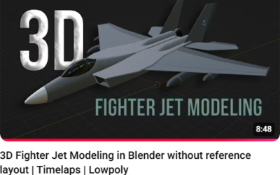 3D Fighter Jet Modeling in Blender without reference layout | Timelaps | Lowpoly